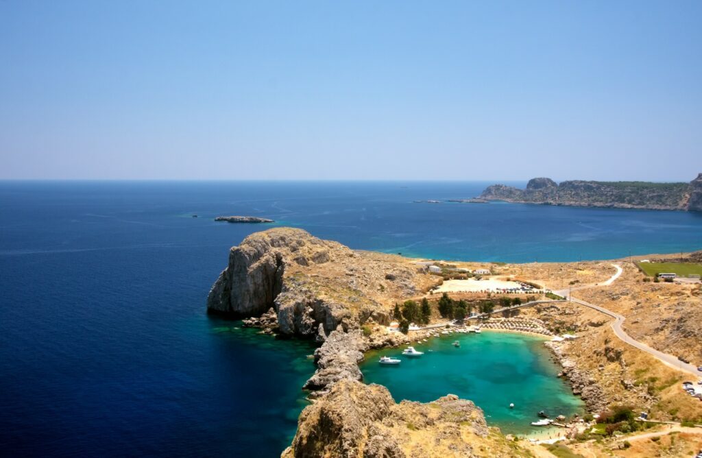 St. Paul's Bay, Lindos, Griechenland.