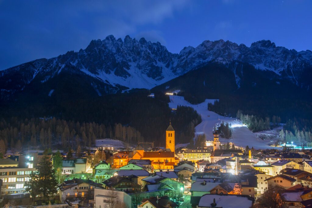 Innichen / Innichen by night in Südtirol / Alto Adige, Italy
