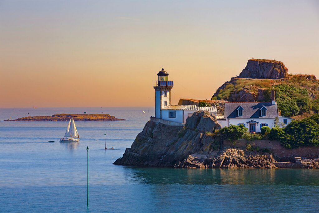 Lighthouse of L'Ile Louet as Seen from Pointe de Penn-al-Lann, Brittany