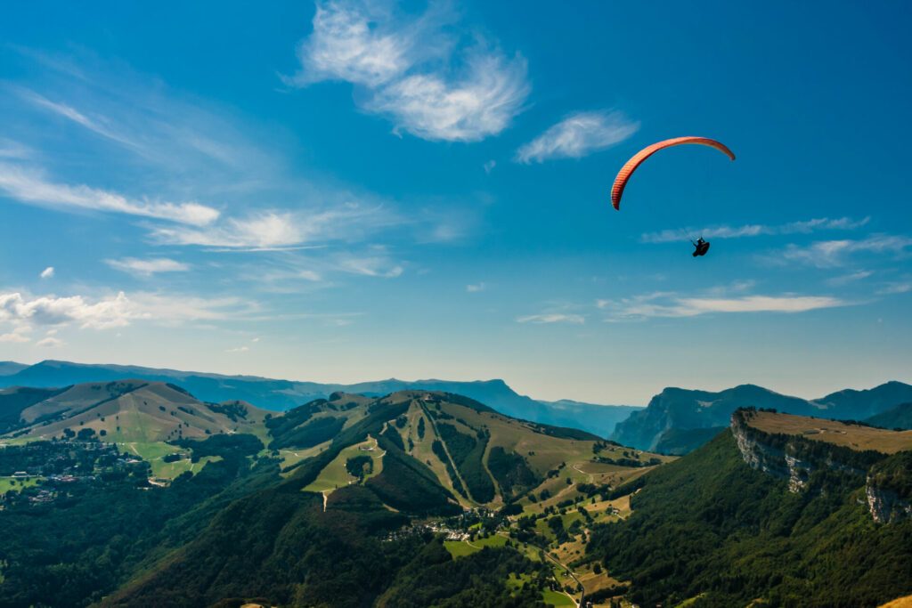 Paragliding on the sky