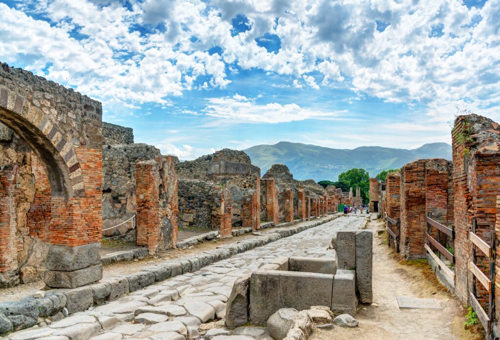 Alte Straße in Pompeji, in der Nähe von Neapel