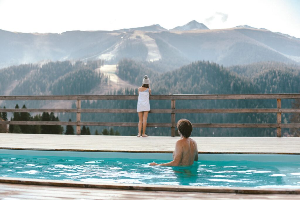 Wochenende Allerheiligen in den Bergen Pool Aussicht